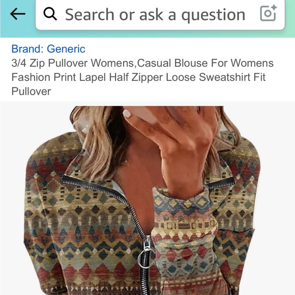 Geometric Patterned Zip-Up Sweater - Picture 2 of 10